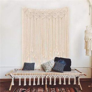 Large Macrame Wall Hanging, 45"x 39" Boho Tapestry Handmade Woven Wall Decor